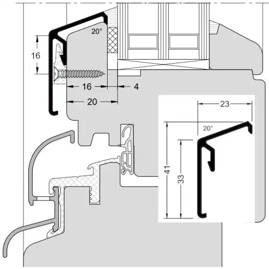 Flügelabdeckprofil SL für Holzfenster